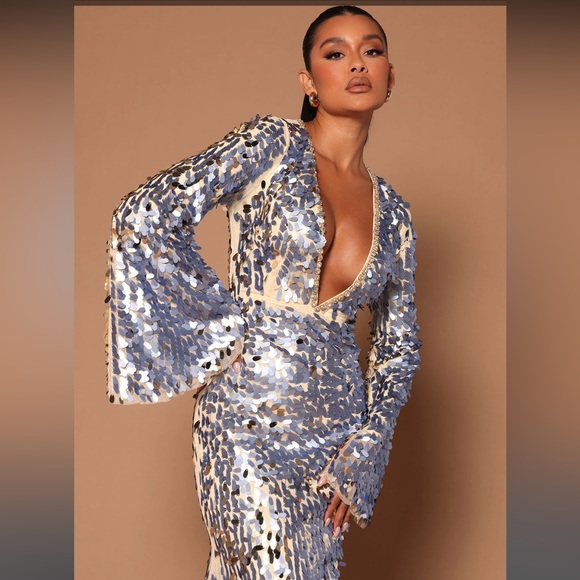 Fashion Nova Dresses & Skirts - Lavish Sequin Gown in Lavendar - XL - BNWT - Fashion Nova - Maxi Dress Sequined